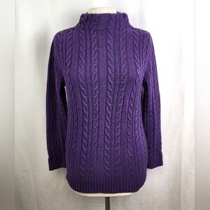 Women's Vintage Croft and Barrow Purple Mock Turtleneck Knit Sweater Size M